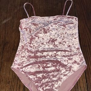 Pink velvet bodysuit 4ever 21